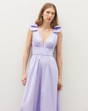 Vestido Party com Laço e Costas Abertas  - Lilás