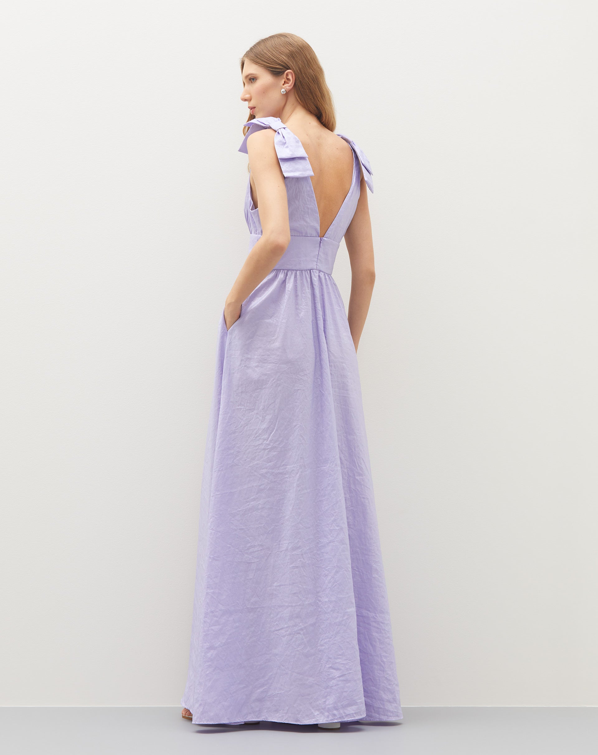 Vestido Party com Laço e Costas Abertas  - Lilás