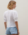 Blusa de Laise com Barra Peplum  - Off-white