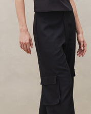 Calça Cargo com Amarração no Tornozelo  - Preto