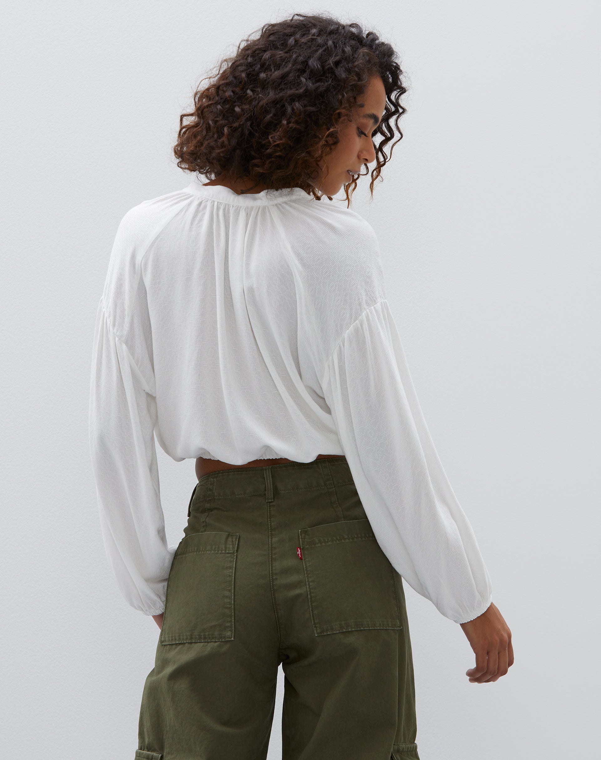 Camisa Cropped - Off-white