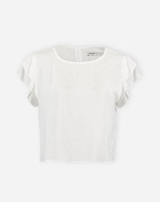 Blusa Texturizada com Manga de Babados  - Off-white