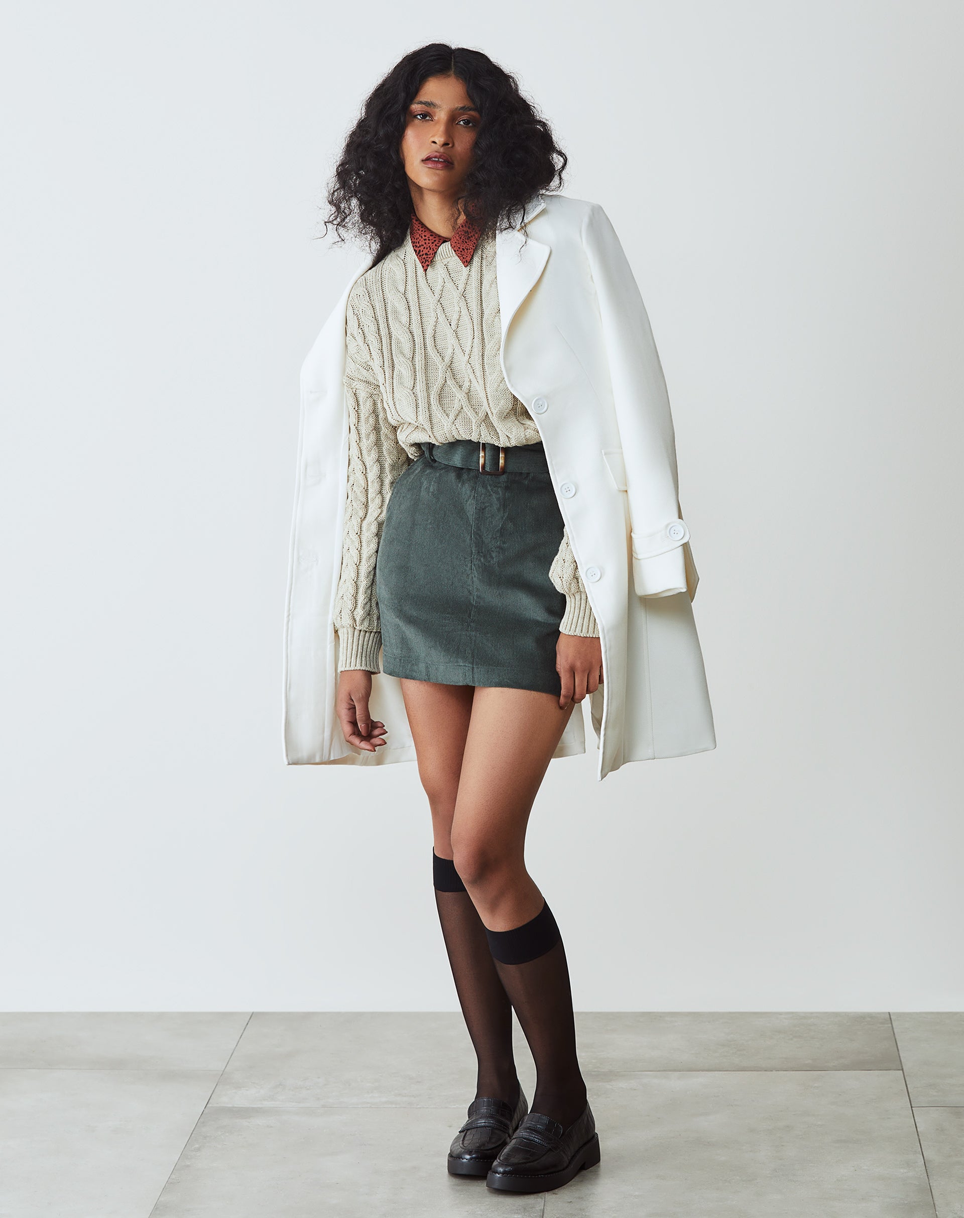 Suéter Manga Longa de Tricot Trançado - Areia