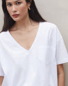 Camiseta Oversized com Bolso - Branco