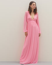 Vestido Longo Tule com Lurex - Rosa