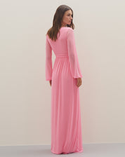 Vestido Longo Tule com Lurex - Rosa
