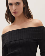 Blusa Ombro a Ombro de Tricot - Preto