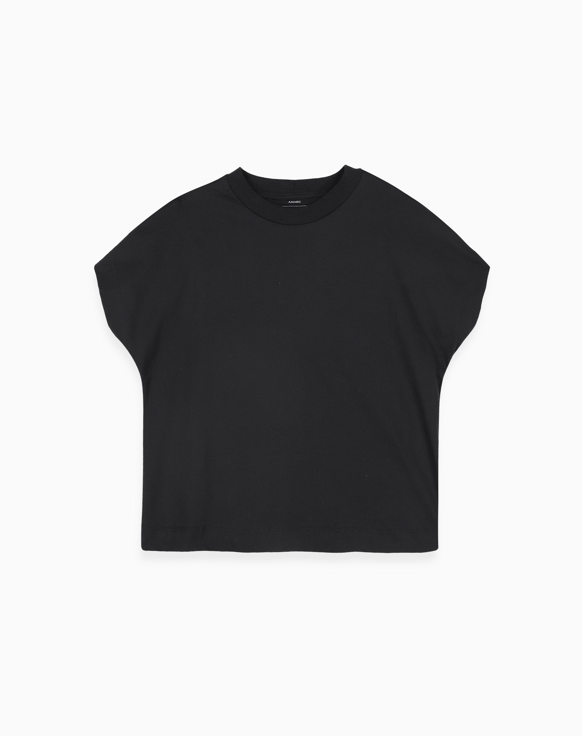 Camiseta Oversized de Malha de Algodão - Preto