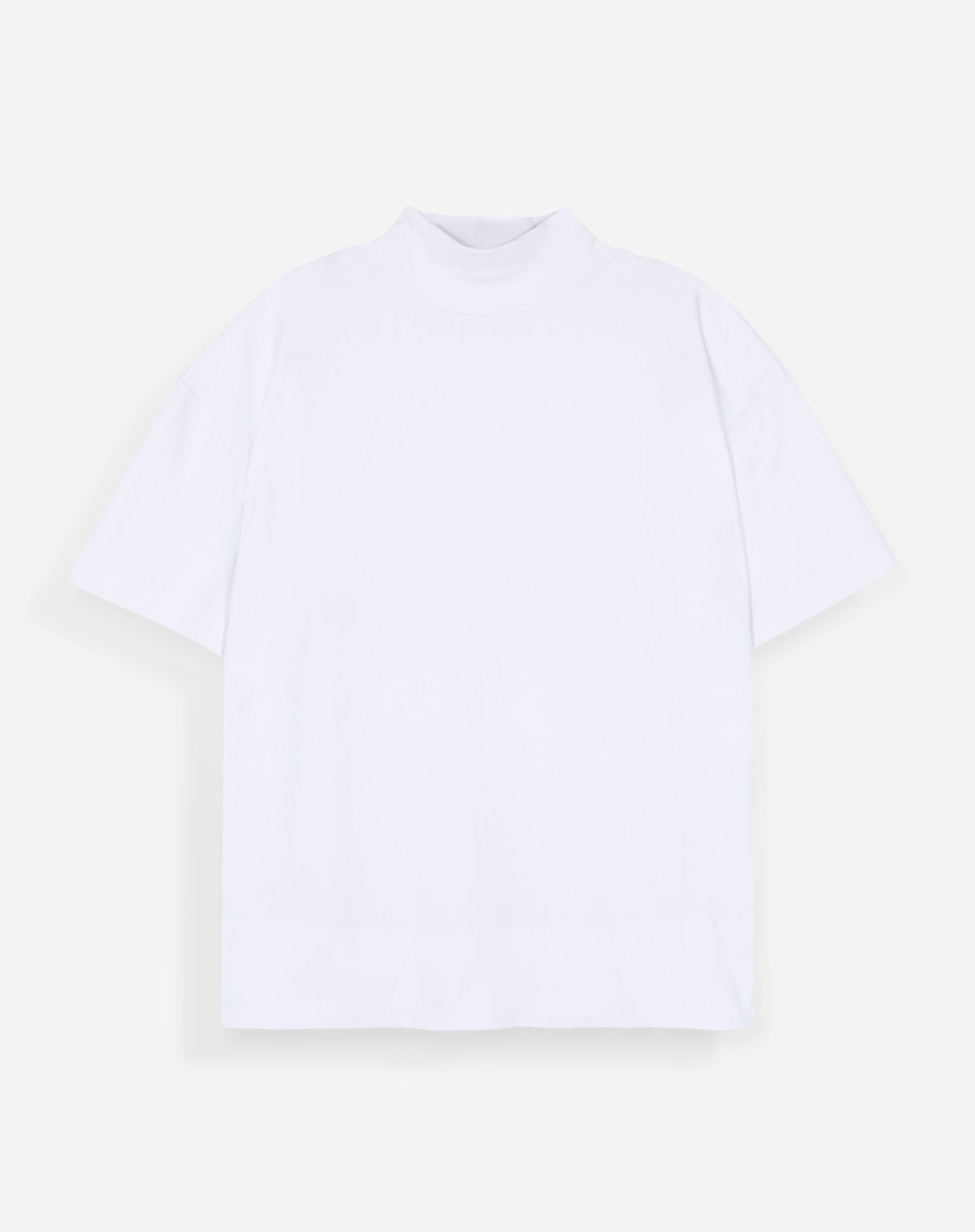 Camiseta Gola Alta Barra Larga de Malha - Branco