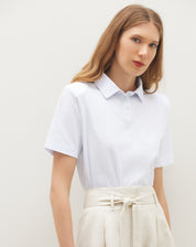 Polo de Malha com Ombreira - Branco