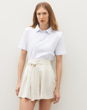 Polo de Malha com Ombreira - Branco