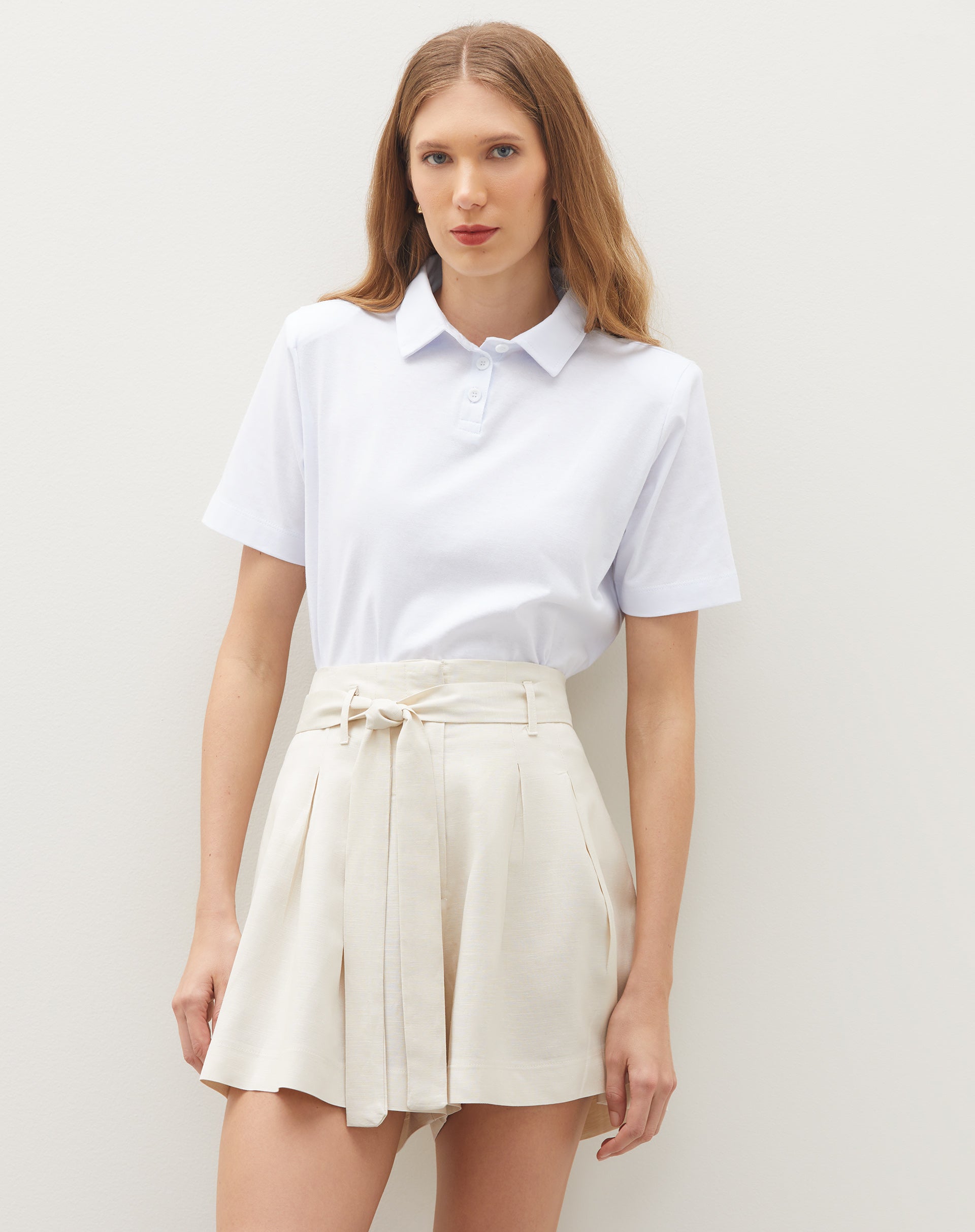 Polo de Malha com Ombreira - Branco