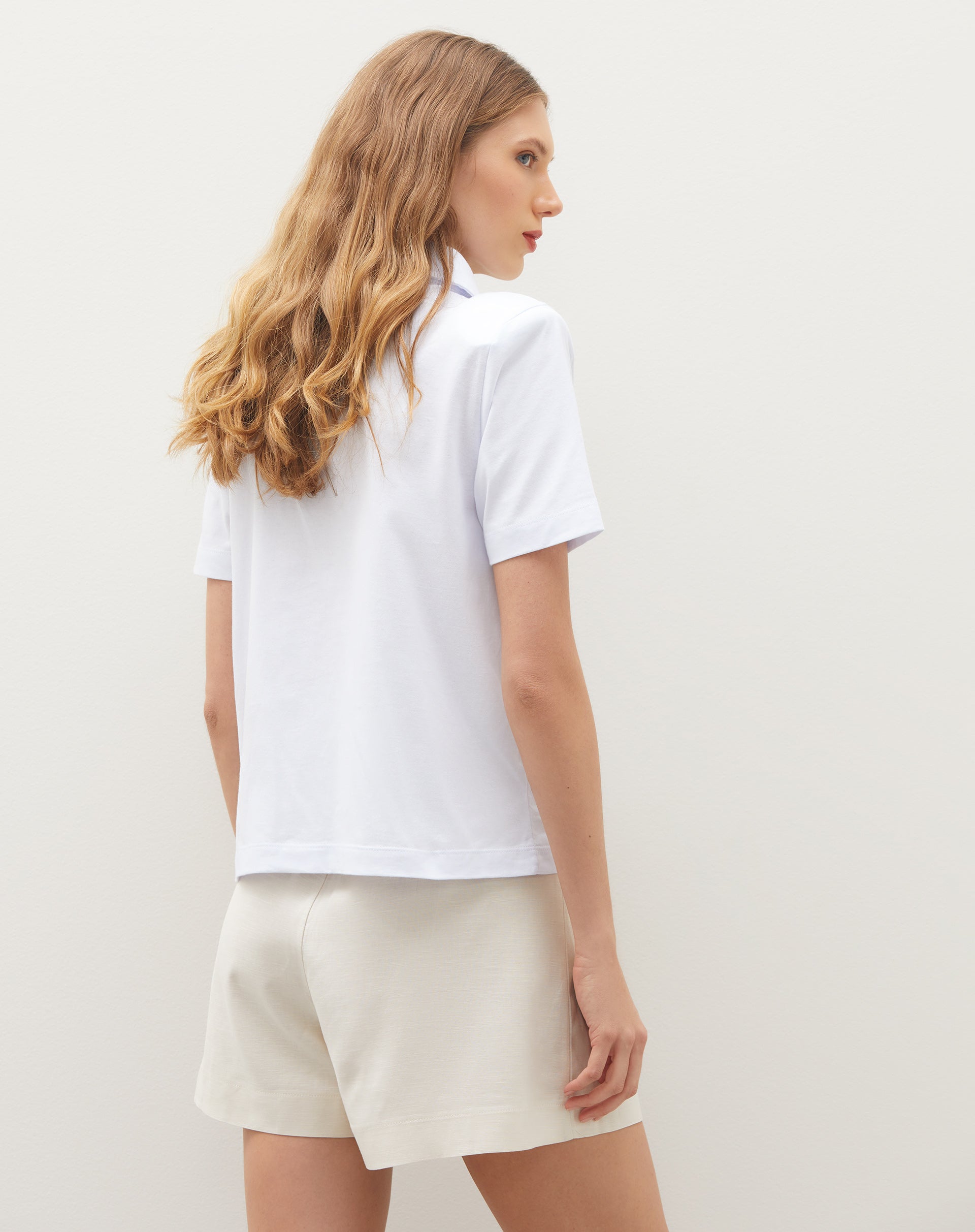 Polo de Malha com Ombreira - Branco