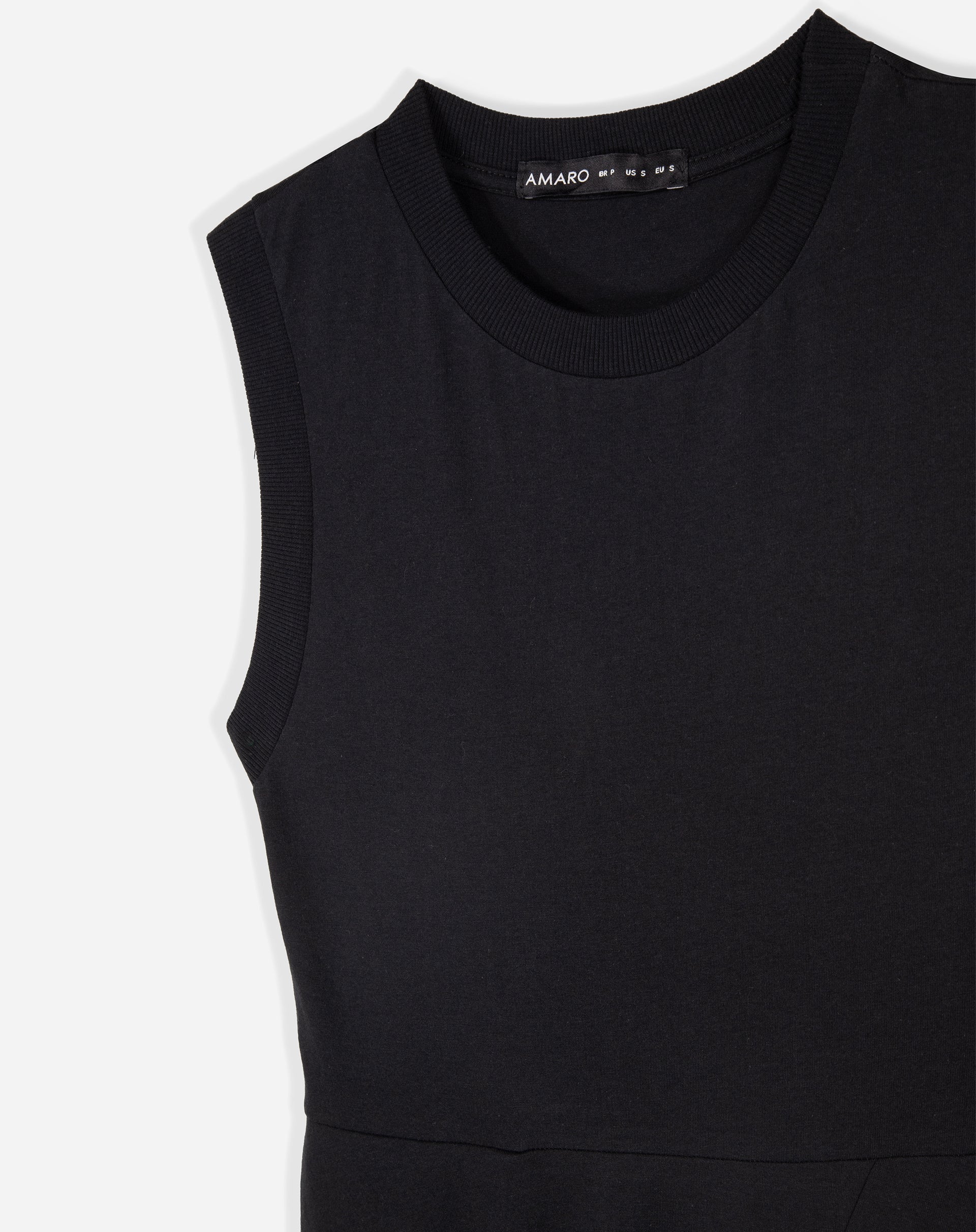 Vestido de Malha com Recortes - Preto