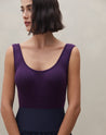 Body Decote U de Tricot - Roxo