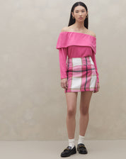 Blusa Manga Longa Ombro a Ombro  - Rosa