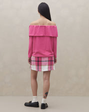 Blusa Manga Longa Ombro a Ombro  - Rosa