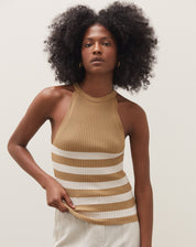 REGATA HALTER NECK DE TRICOT - BEGE