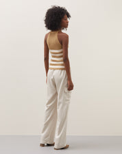 REGATA HALTER NECK DE TRICOT - BEGE