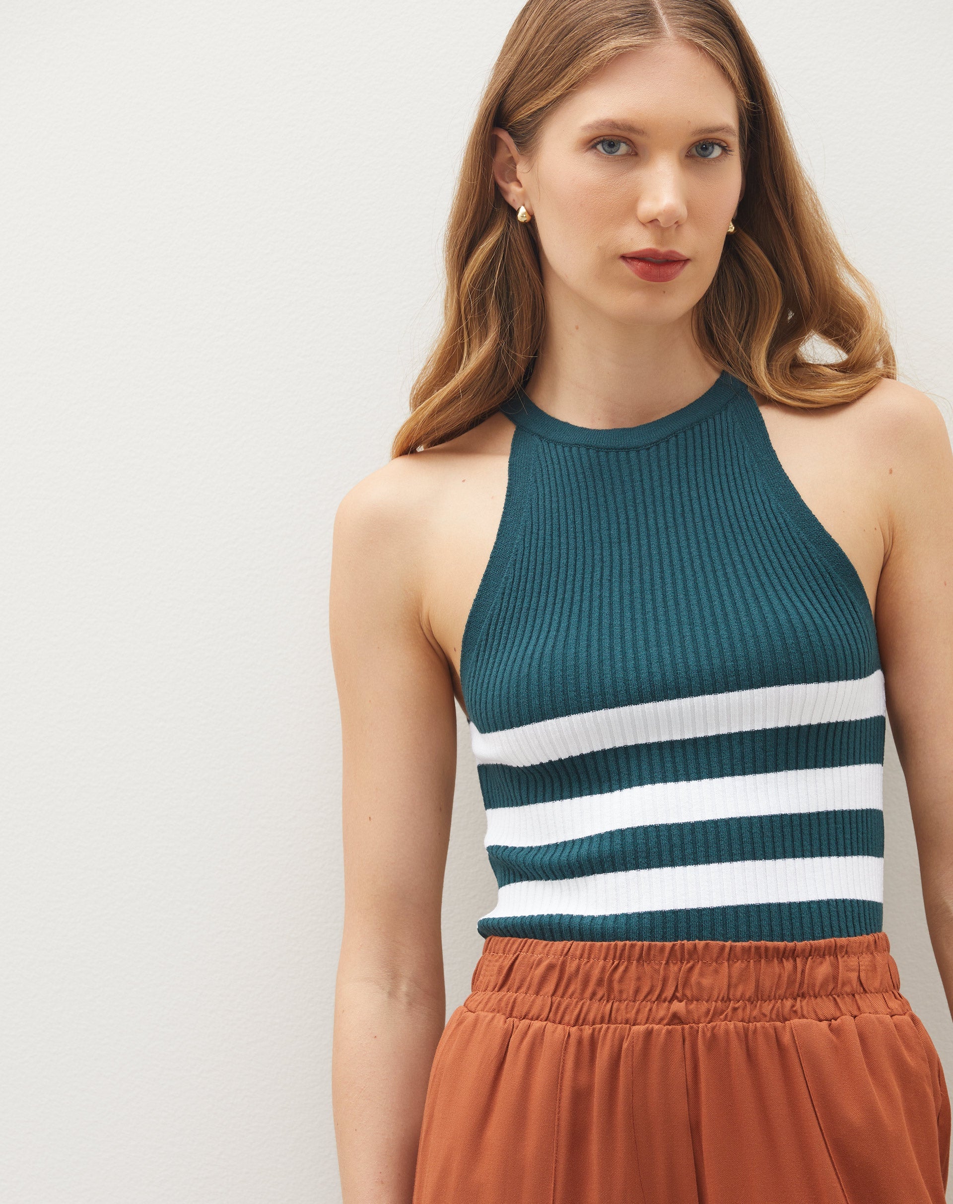 Regata Halter Neck de Tricot - Verde