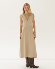 Vestido Midi de Tricot - Caqui