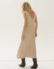 Vestido Midi de Tricot - Caqui