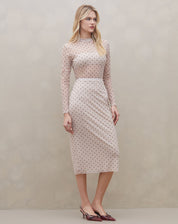 Saia Midi de Tule Forrada - Antique Dots
