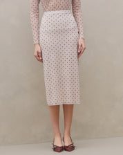 Saia Midi de Tule Forrada - Antique Dots