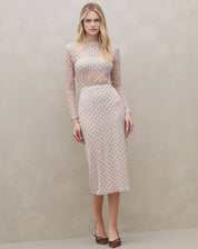 Saia Midi de Tule Forrada - Antique Dots