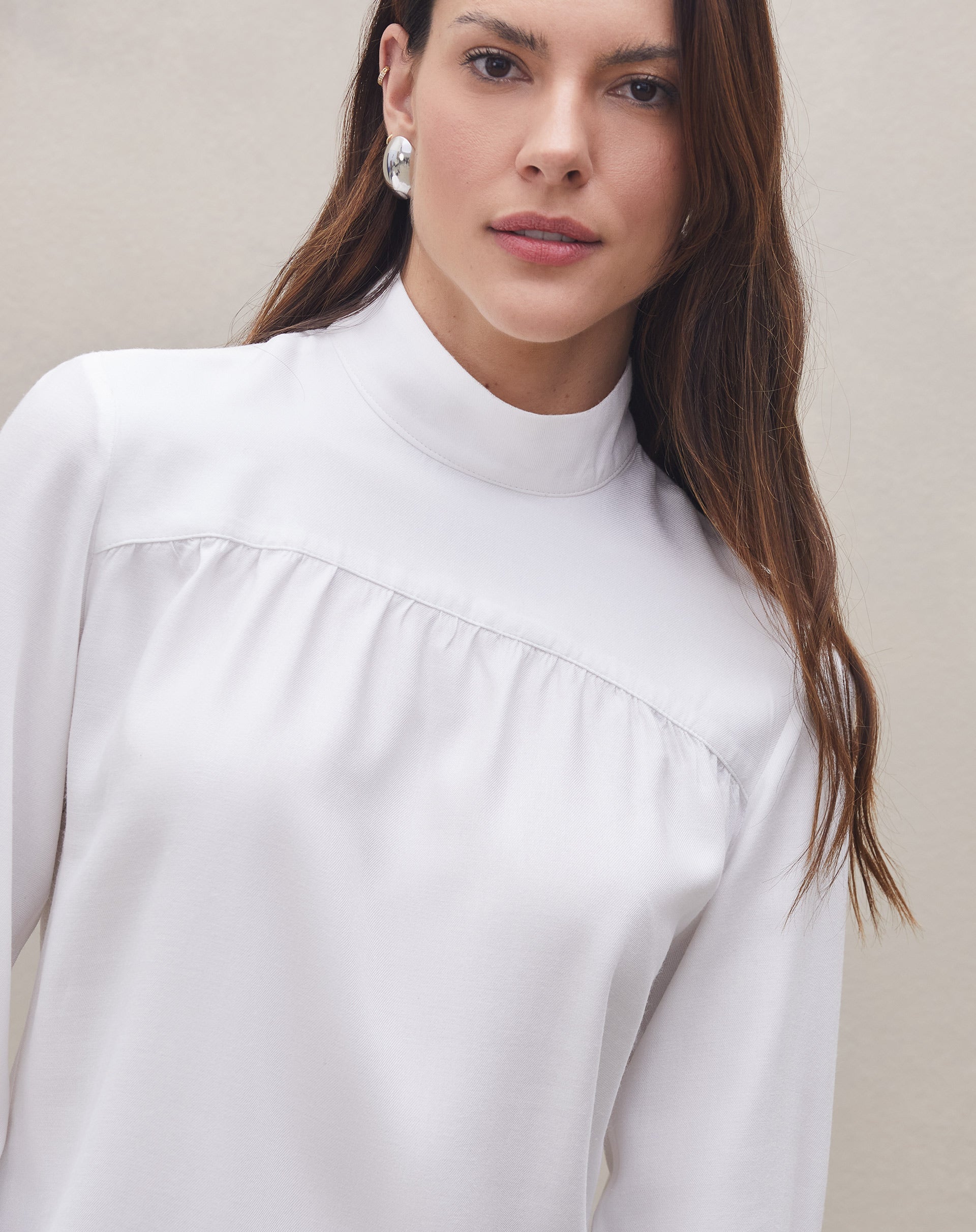 Blusa Manga Longa de Viscose - Off-white