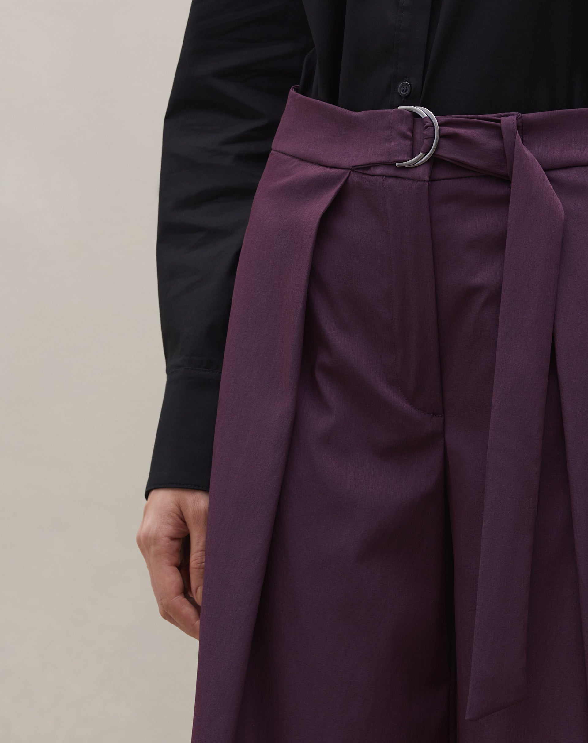 Calça Wide Leg Cintura Alta - Roxo