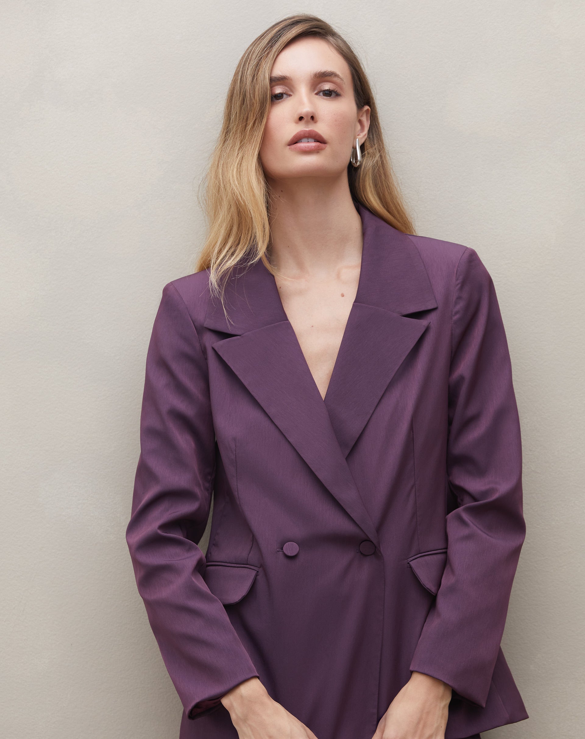 Blazer com Transpasse Alfaiataria - Roxo