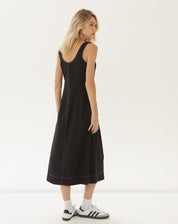 Vestido Regata Alfaiataria Midi - Preto