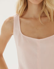 Vestido Regata Alfaiataria Midi - Rosa Claro