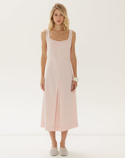 Vestido Regata Alfaiataria Midi - Rosa Claro