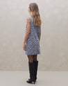 Vestido Curto Regata de Malha Tweed - Azul