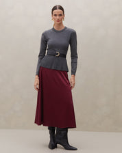 Blusa Manga Longa de Tricot - Cinza Escuro