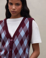 Colete de Tricot Jacquard - Xadrez
