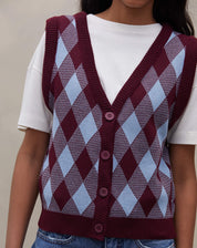 Colete de Tricot Jacquard - Xadrez