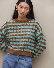 SUÉTER DE TRICOT TEXTURIZADO - MARROM