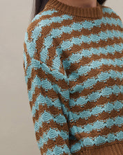 SUÉTER DE TRICOT TEXTURIZADO - MARROM