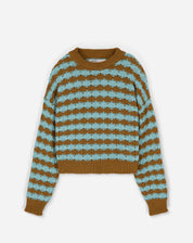 SUÉTER DE TRICOT TEXTURIZADO - MARROM