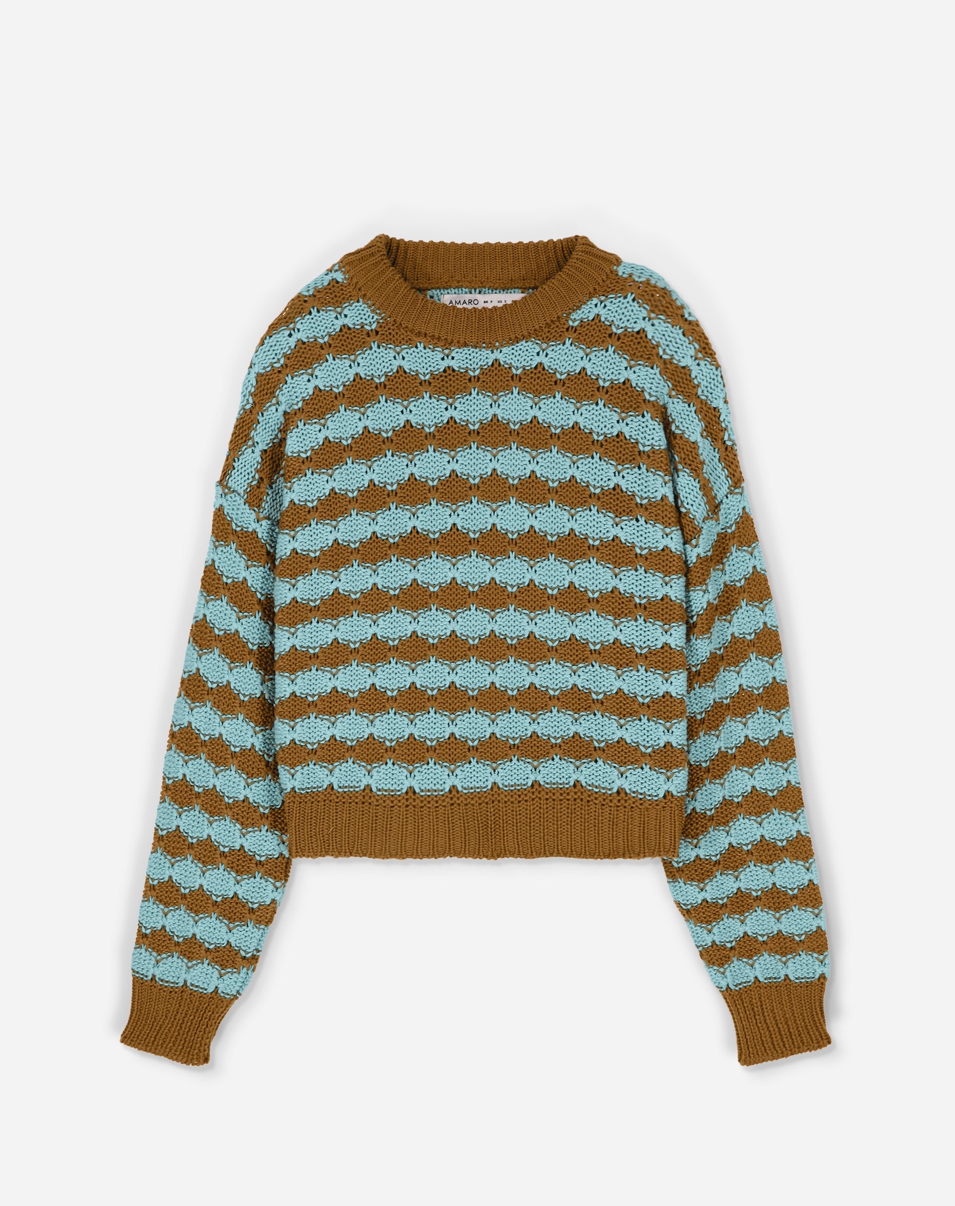 SUÉTER DE TRICOT TEXTURIZADO - MARROM