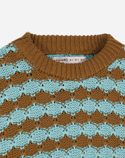 SUÉTER DE TRICOT TEXTURIZADO - MARROM