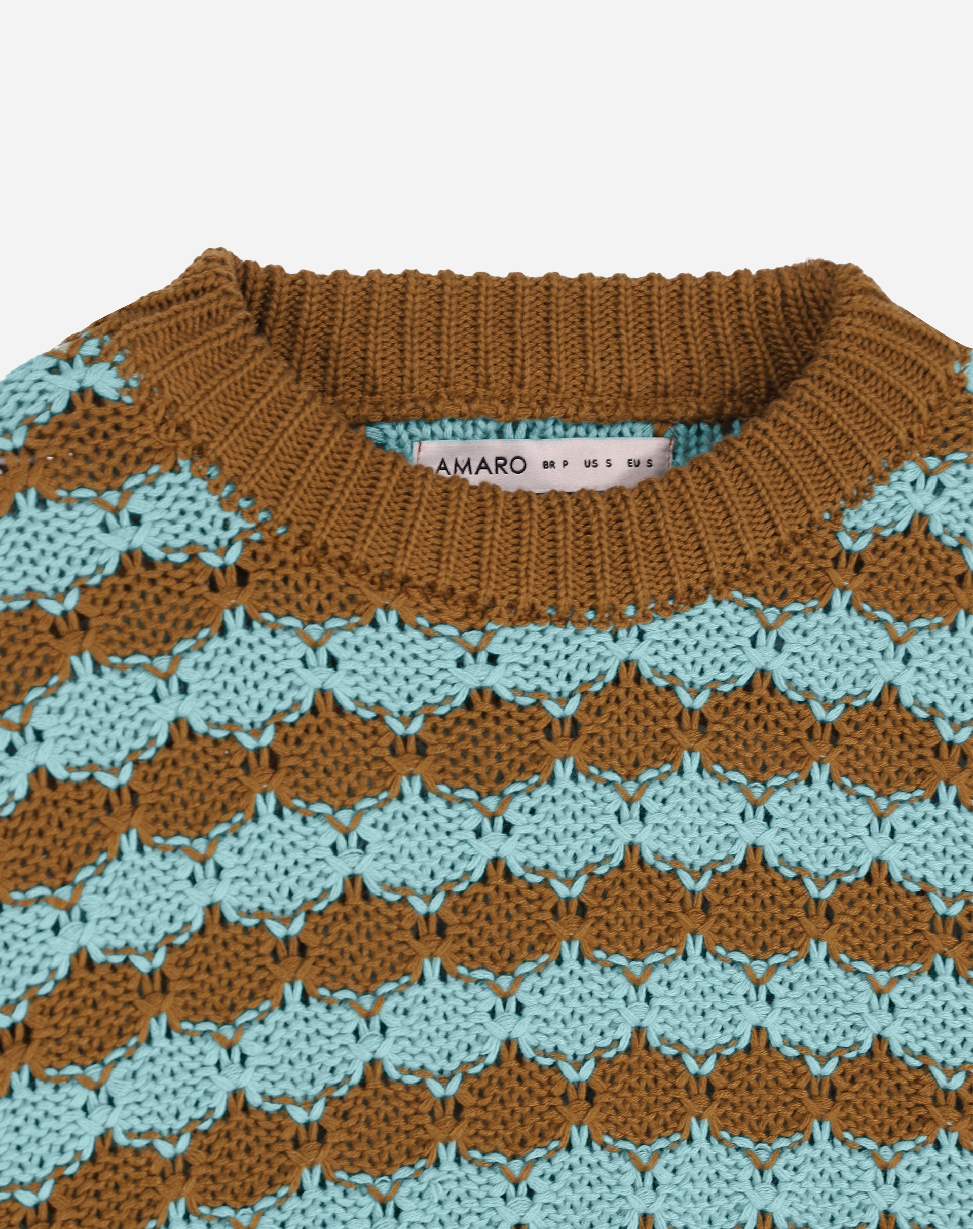 SUÉTER DE TRICOT TEXTURIZADO - MARROM