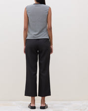 Calça Reta com Cós Transpassado - Preto