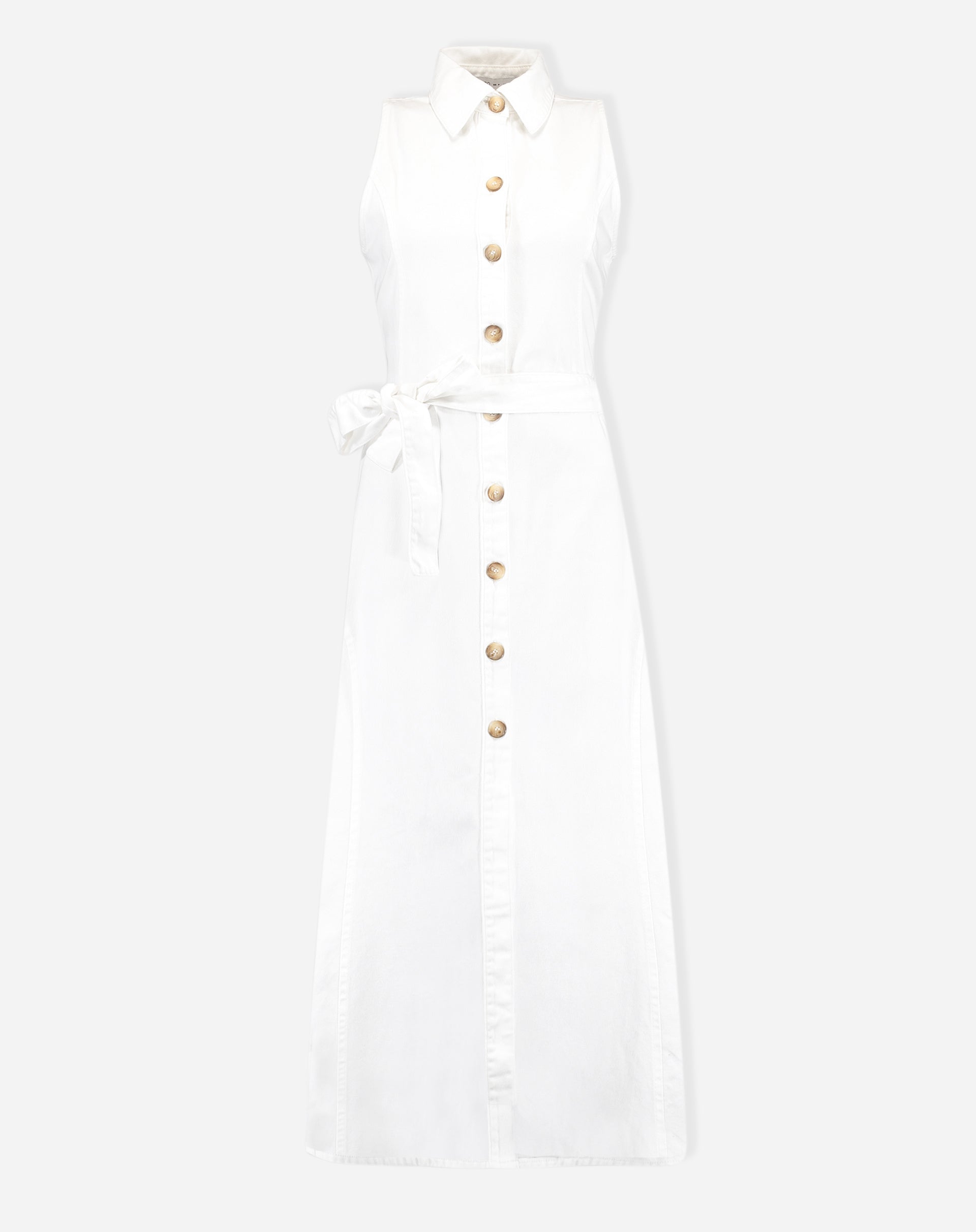 Vestido de Sarja Midi - Off-white