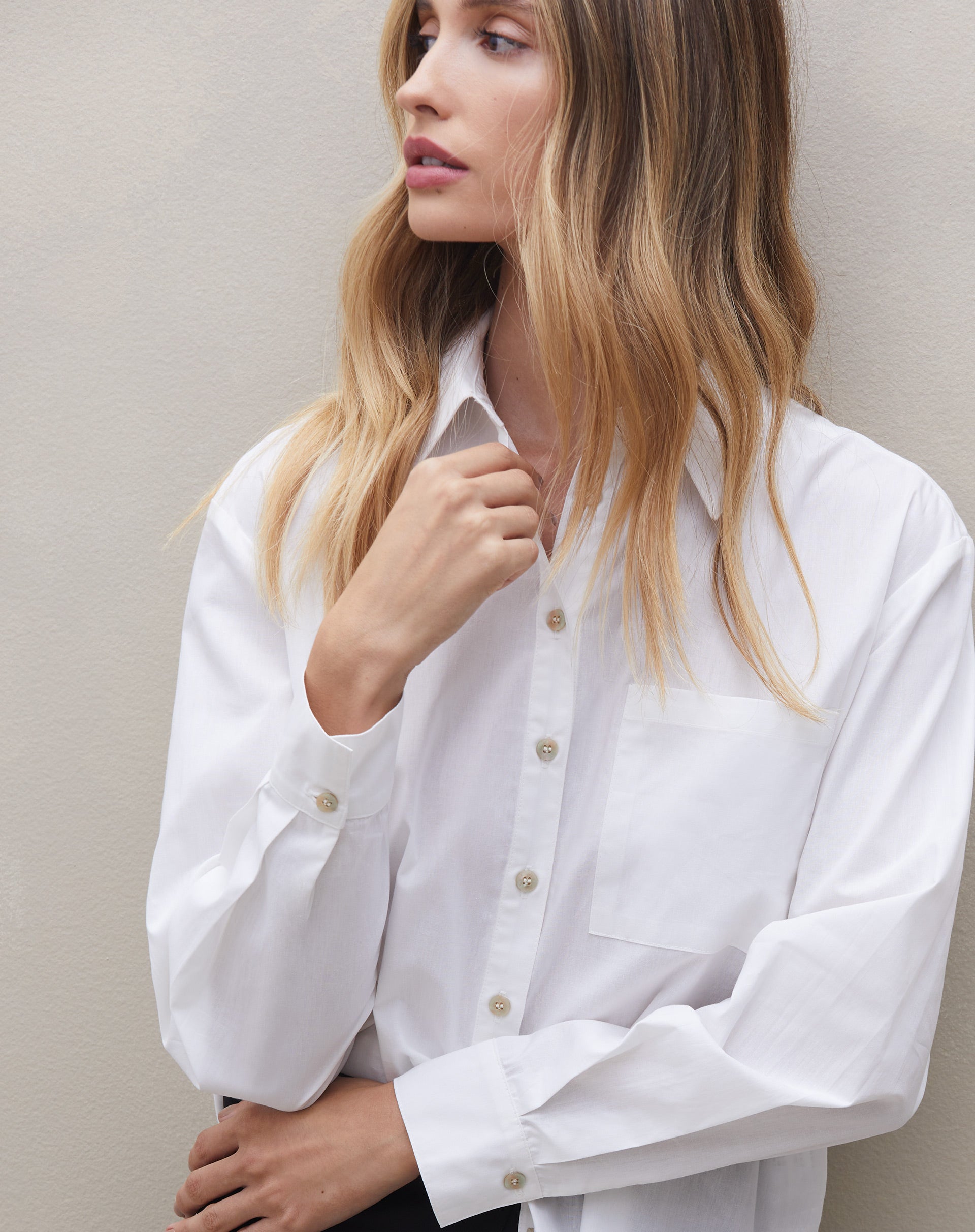 Camisa Oversized de Tricoline - Branco