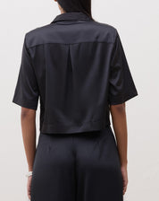Camisa Reta Manga Curta - Preto