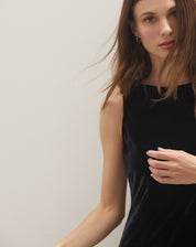 Vestido Curto de Veludo  - Preto